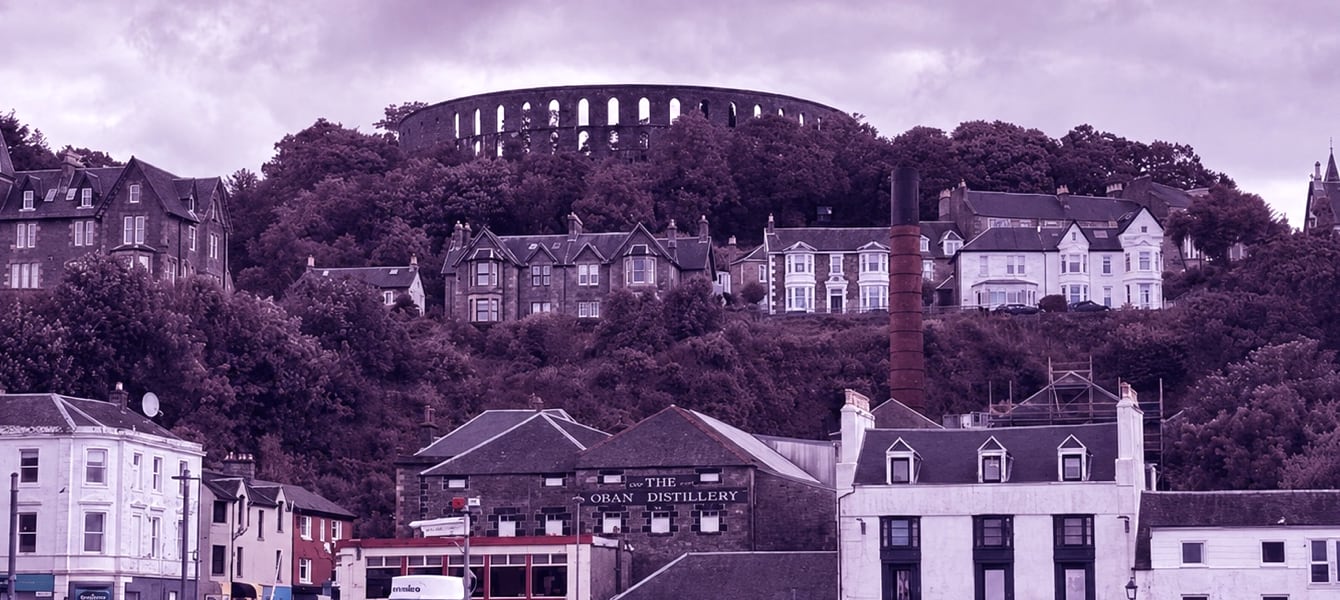 The coastal town of Oban, Scotland